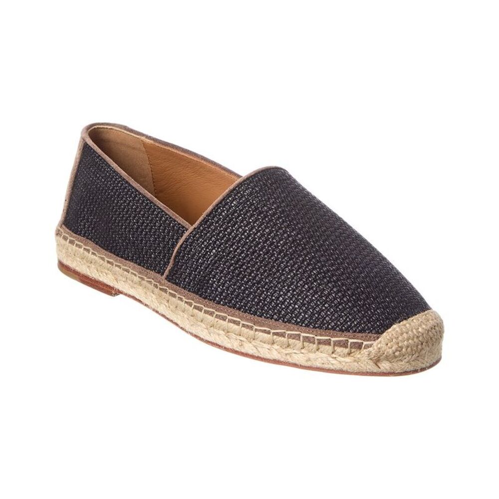 Brunello Cucinelli Raffia Espadrilles, Black